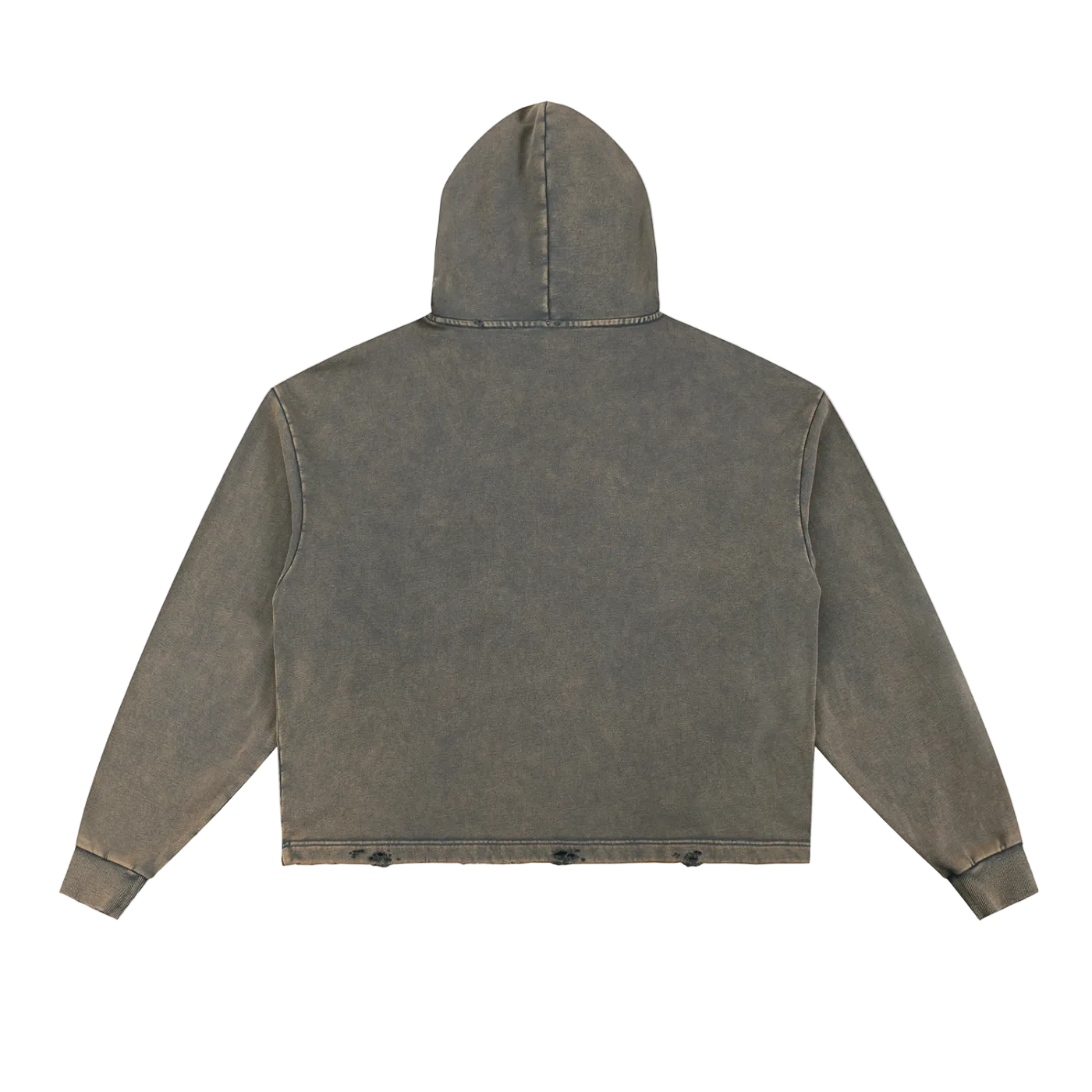 Vintage Washed Frayed-Hem Hoodie