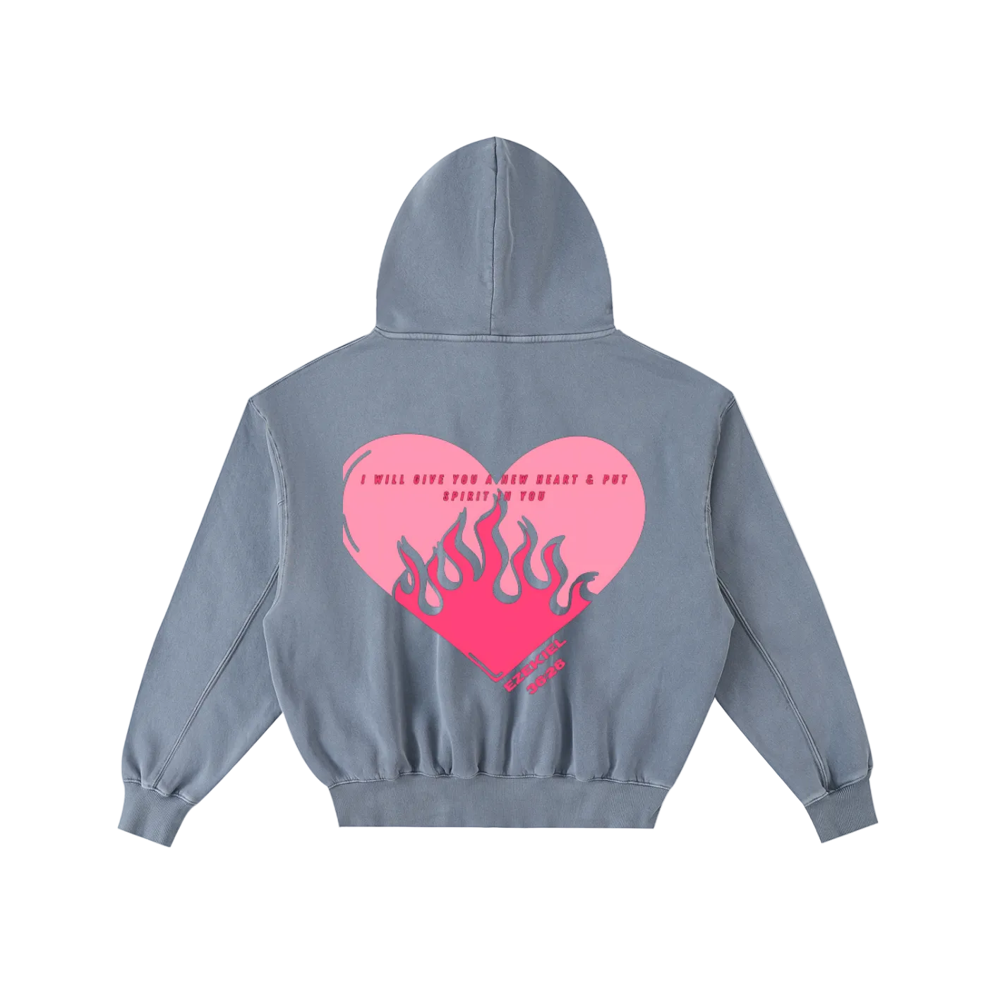 Ezequiel 36:26 Frayed Fleece Hoodie