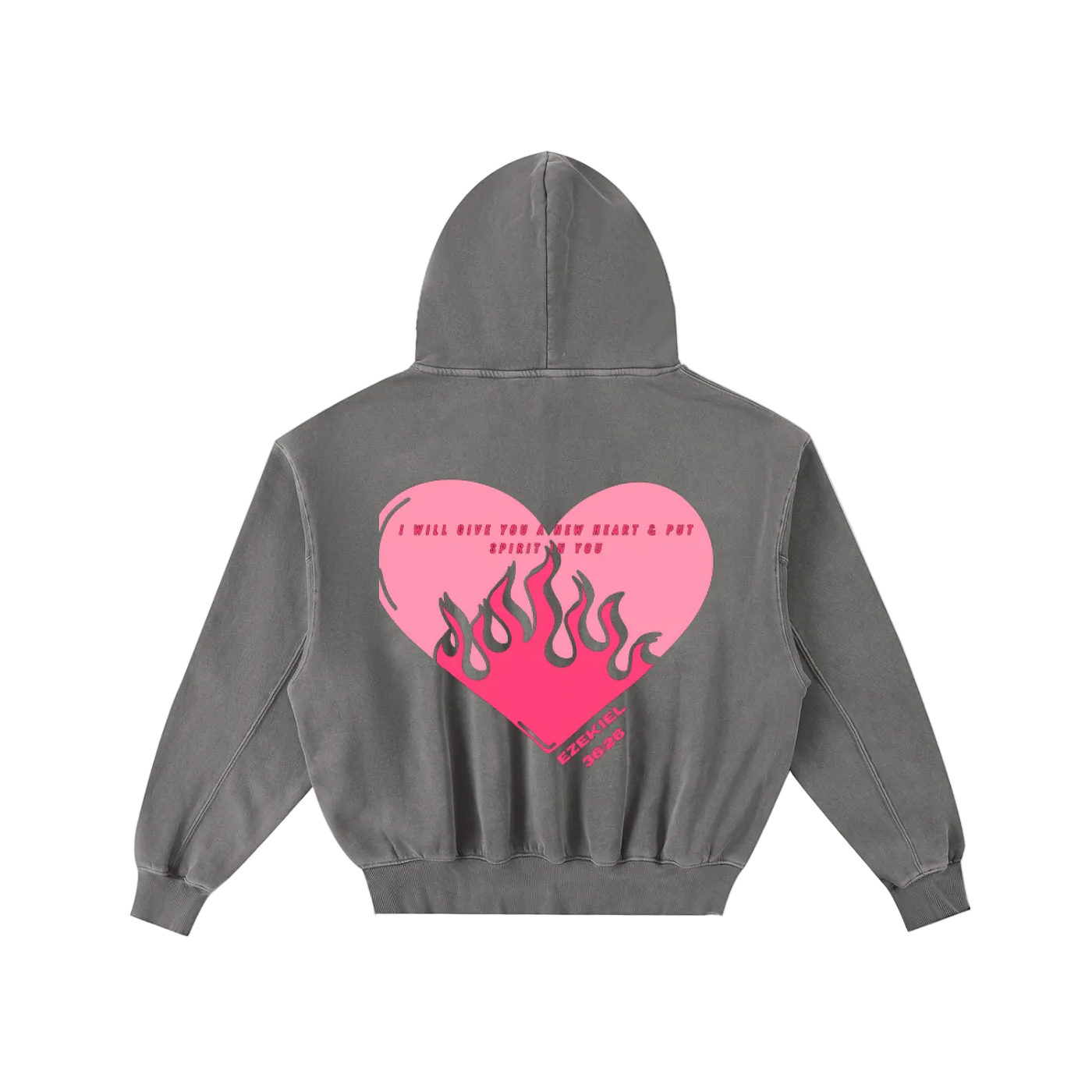Ezequiel 36:26 Frayed Fleece Hoodie