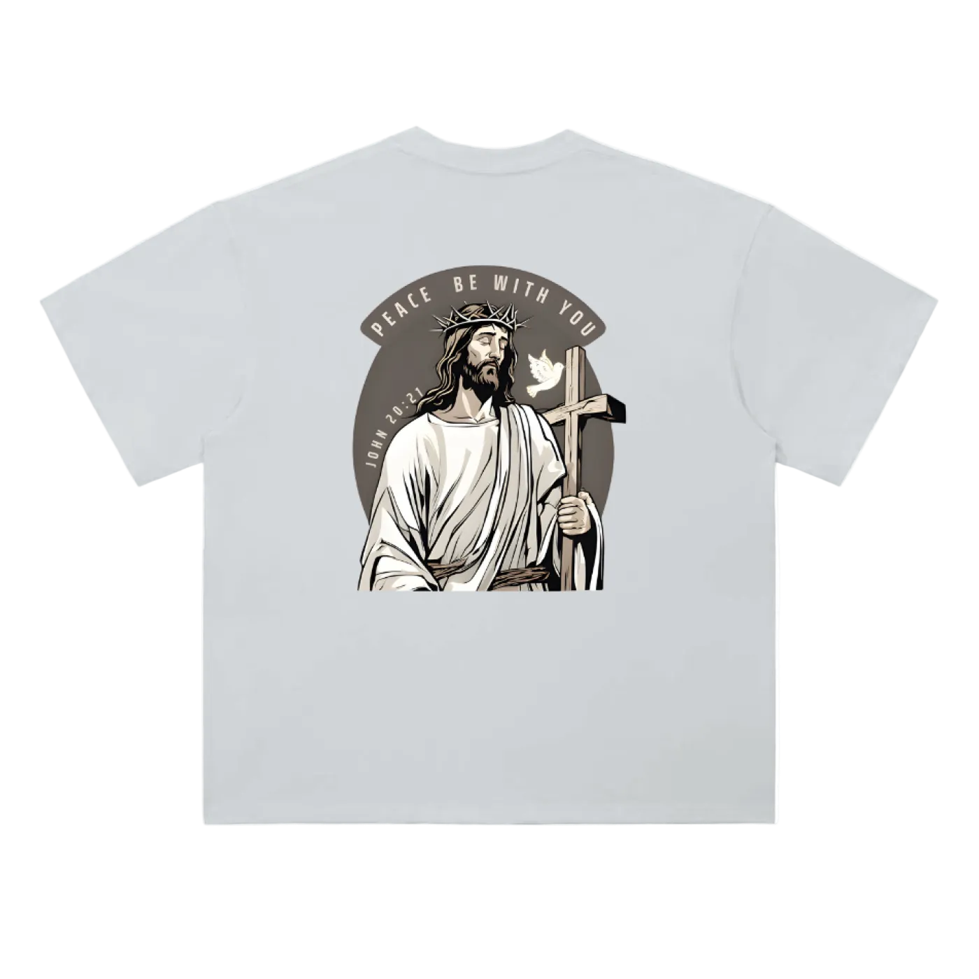 Peace Be With You Jesus Drop Shoulder T-Shirt - 300 GSM