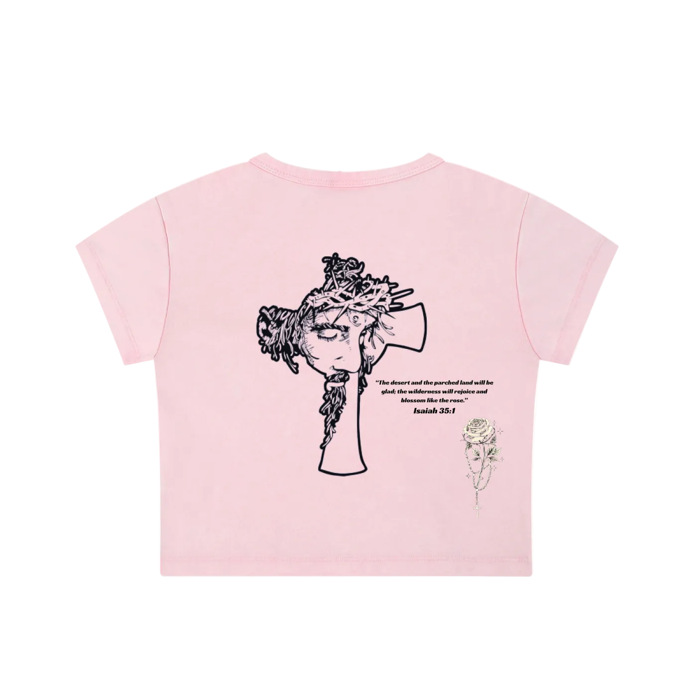 Woman's Jesus Cross Snow Washed Top