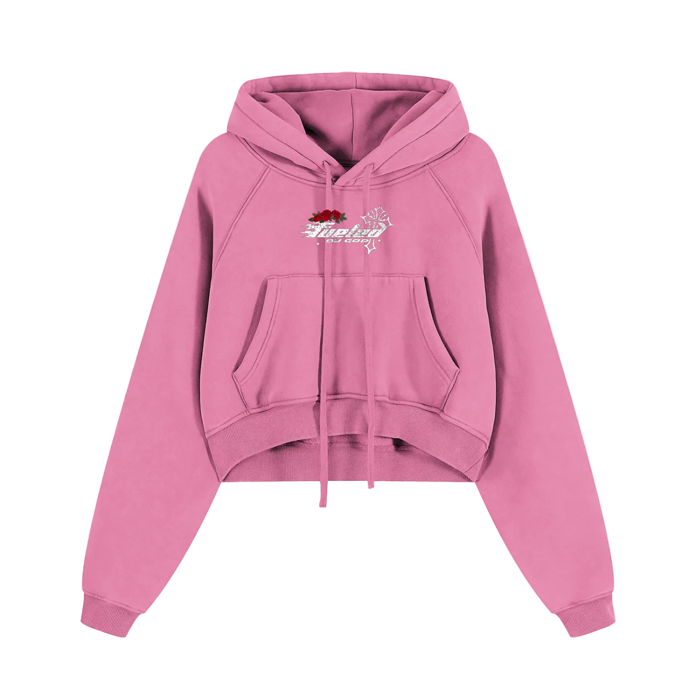 Black Jesus Loves you Cropped Zip Hoodie 355 GSM
