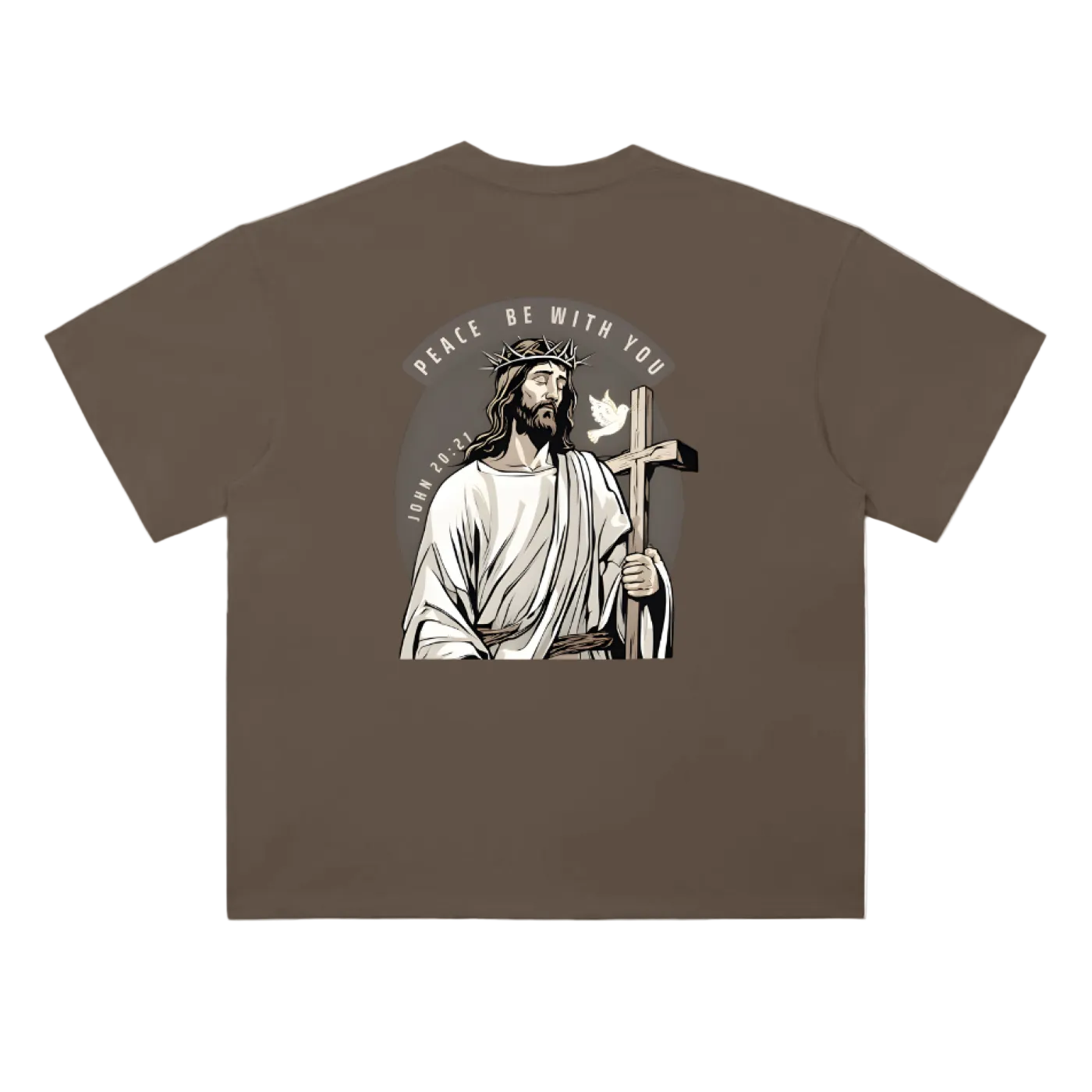 Peace Be With You Jesus Drop Shoulder T-Shirt - 300 GSM