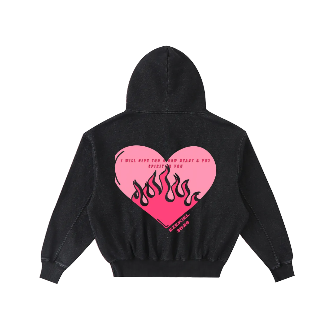 Ezequiel 36:26 Frayed Fleece Hoodie