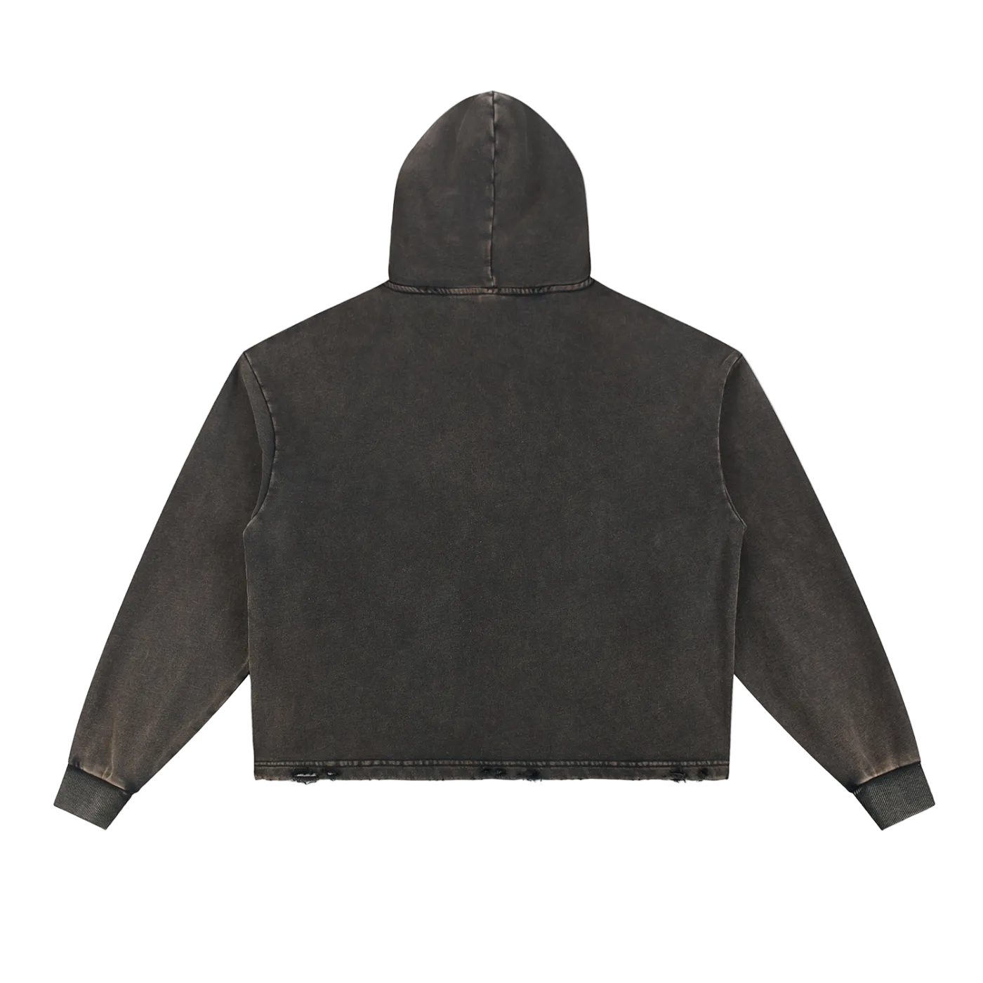 Vintage Washed Frayed-Hem Hoodie