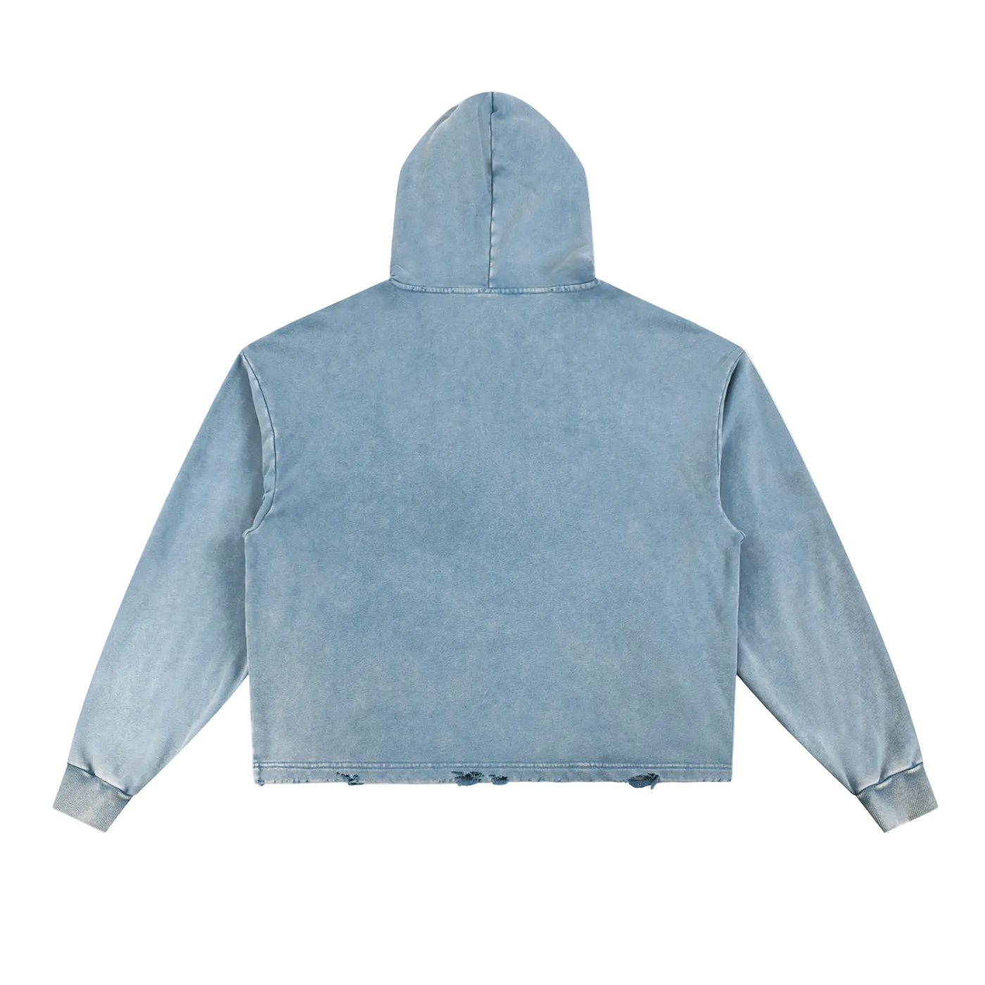 Vintage Washed Frayed-Hem Hoodie